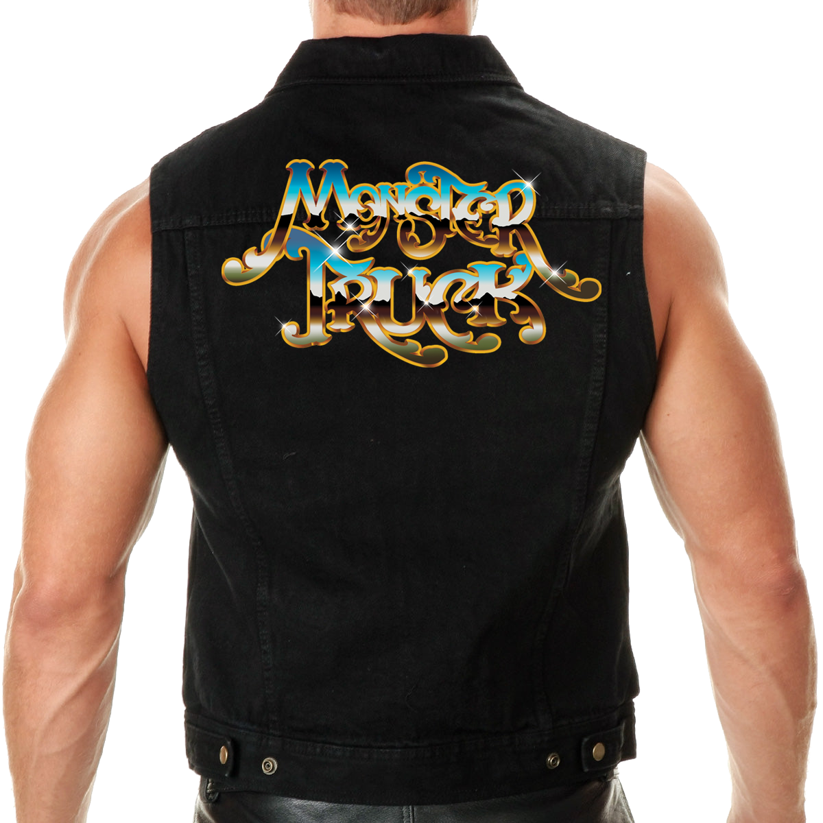 Warriors Black Denim Vest